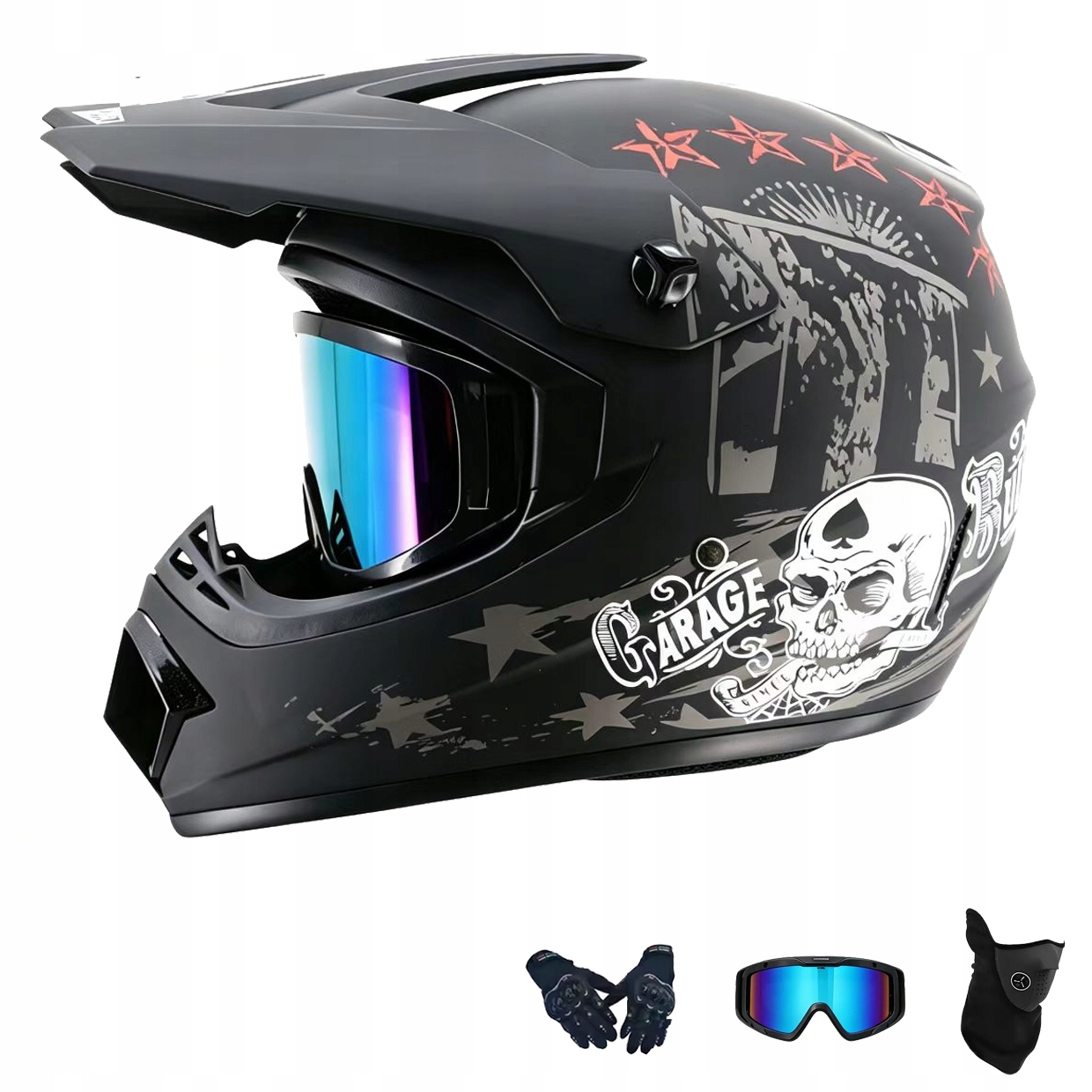 Helma Na Elektrickou Koloběžku Cross Enduro Quad Bmx Helma Brýle Rukavicexl