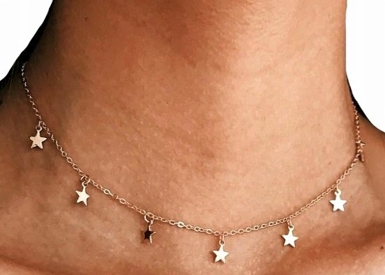 

Naszyjnik złoty łańcuch Choker gwiazdki celebrytka