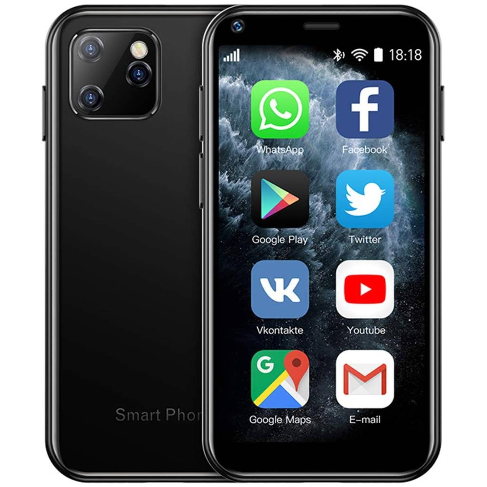 XS11 Mini Mobilní Telefon 2,5 Palců Wifi Gps 1GB 8GB Černý