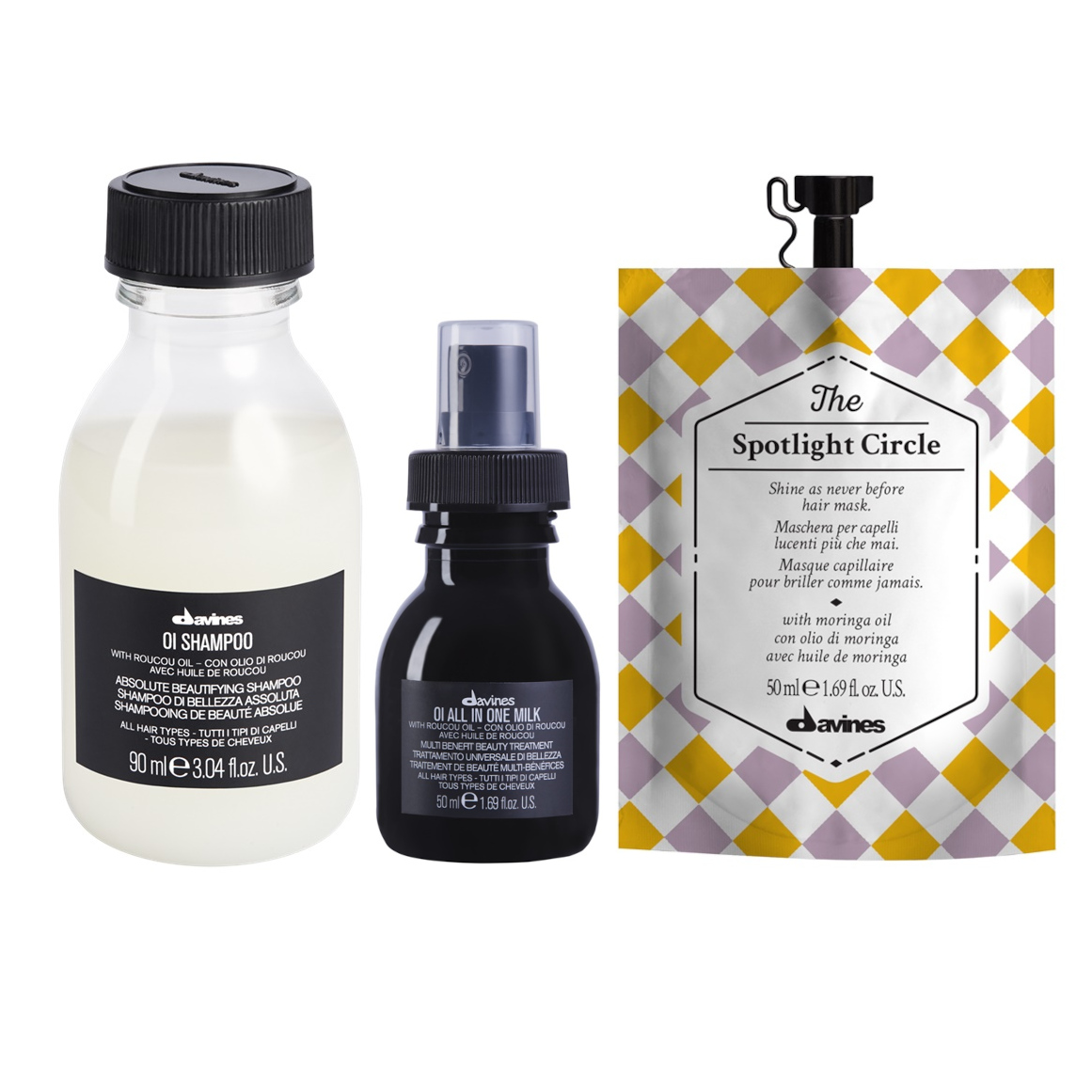 Davines šampon 90 ml mléko 50 ml maska 50 ml pro silnou obnovu vlasů