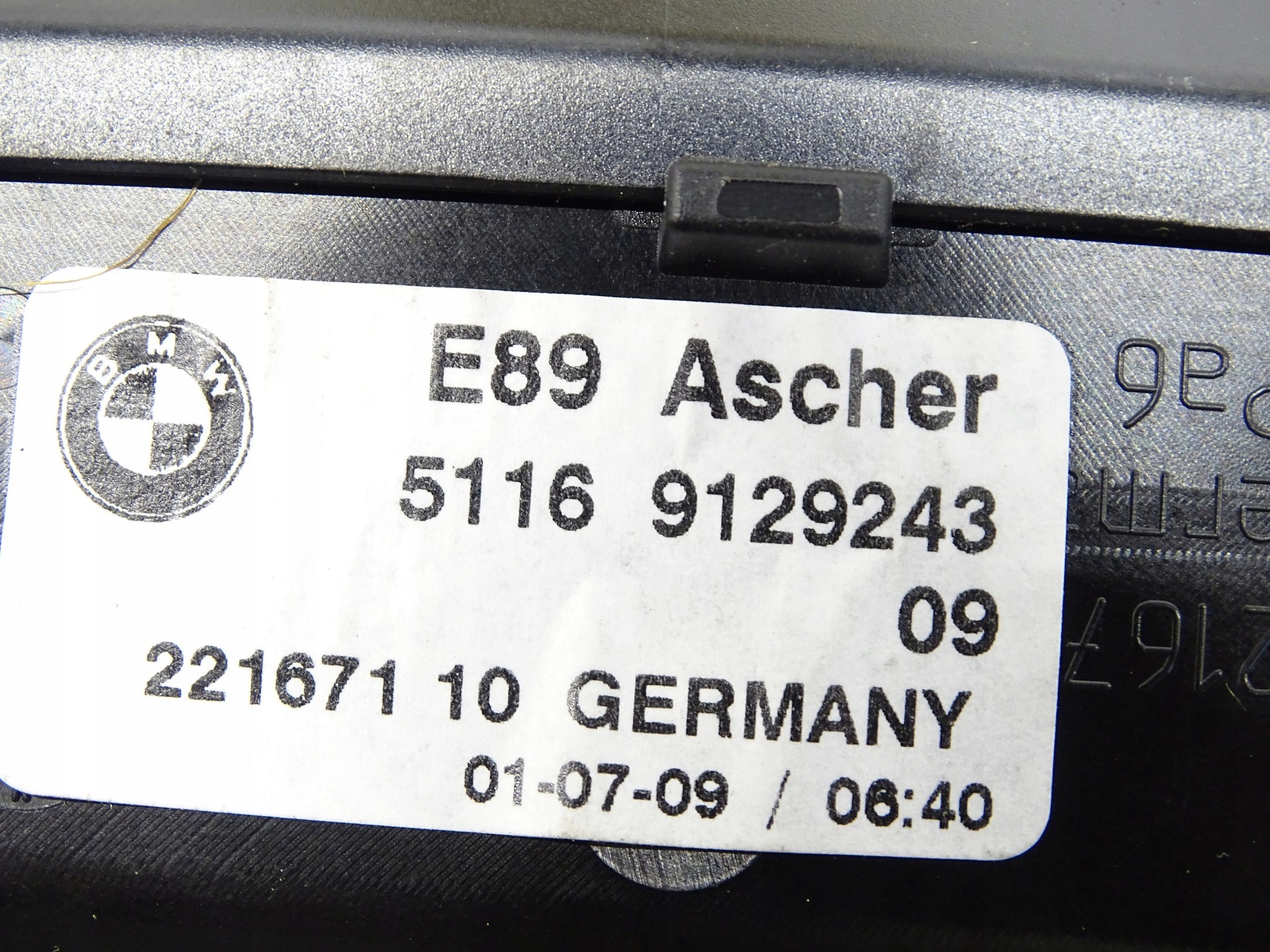ashtray passenger compartment central TUNELU BMW Z4 E89 9129243