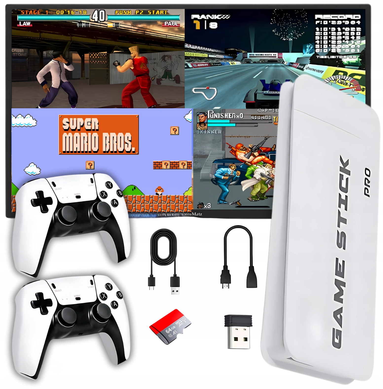 Konsola Retro Gra Telewizyjna M15 Plus Hdmi 15 Emulatorów 20000 Gier 2 Pady