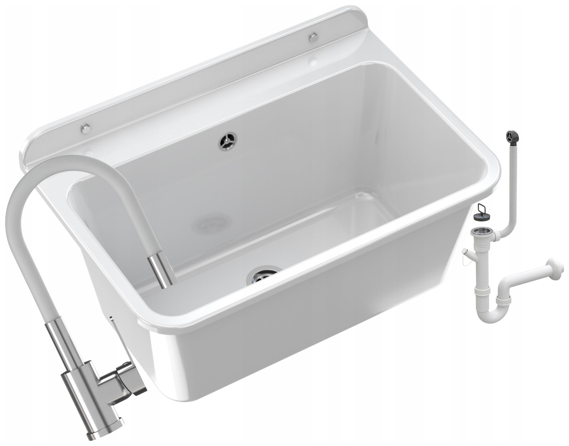 Technický Dřez Komora Bílá Dřezová Baterie velká Grado Sifon