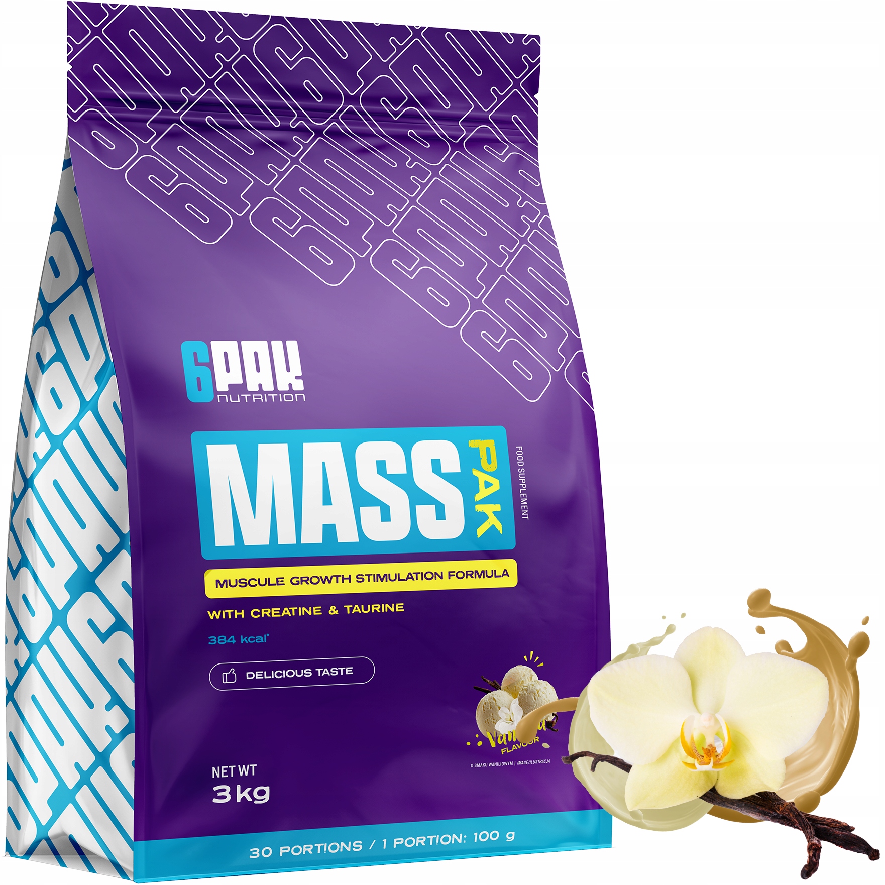 Mass Pak 3KG XXL Gainer S Kreatinem Complex Pro Nabrání Svalové Hmoty Protein Amino