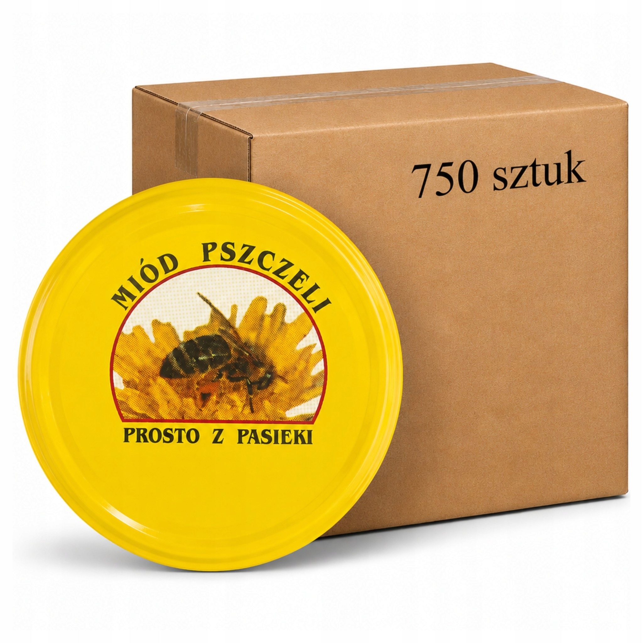 Uzávery Na med z včelínov fi82 82 mm Karton 750 kusov