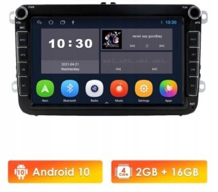 Radio Android 10 Volkswagen Golf Passat GPS vw B6 Marka inna