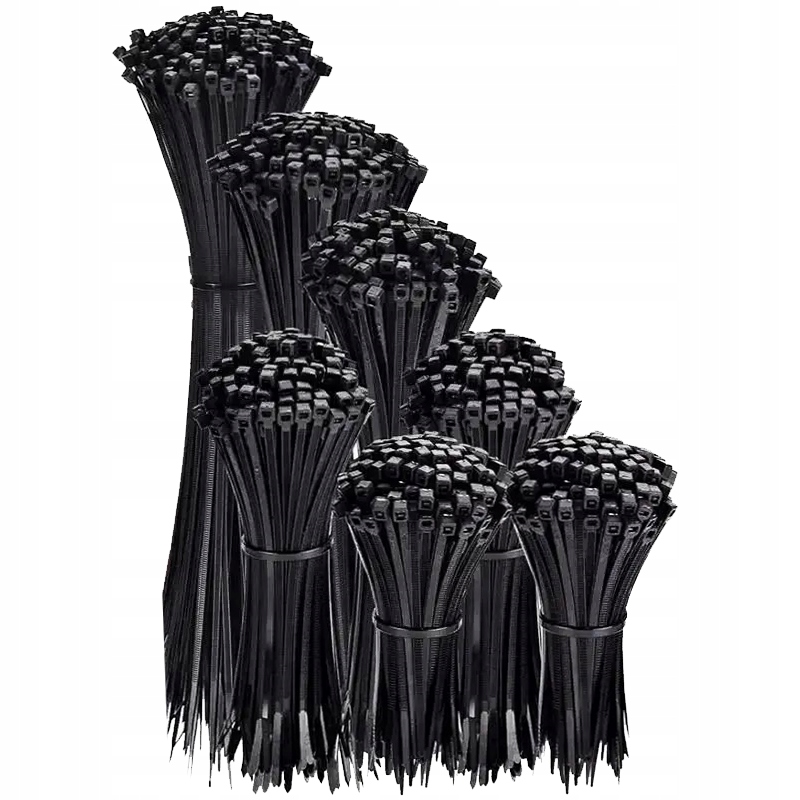 BARDZO MOCNE OPASKI ZACISKOWE QBA TRYTYTKI 4,7x450mm 100 SZT. ODPORNE BLACK Materiał nylon