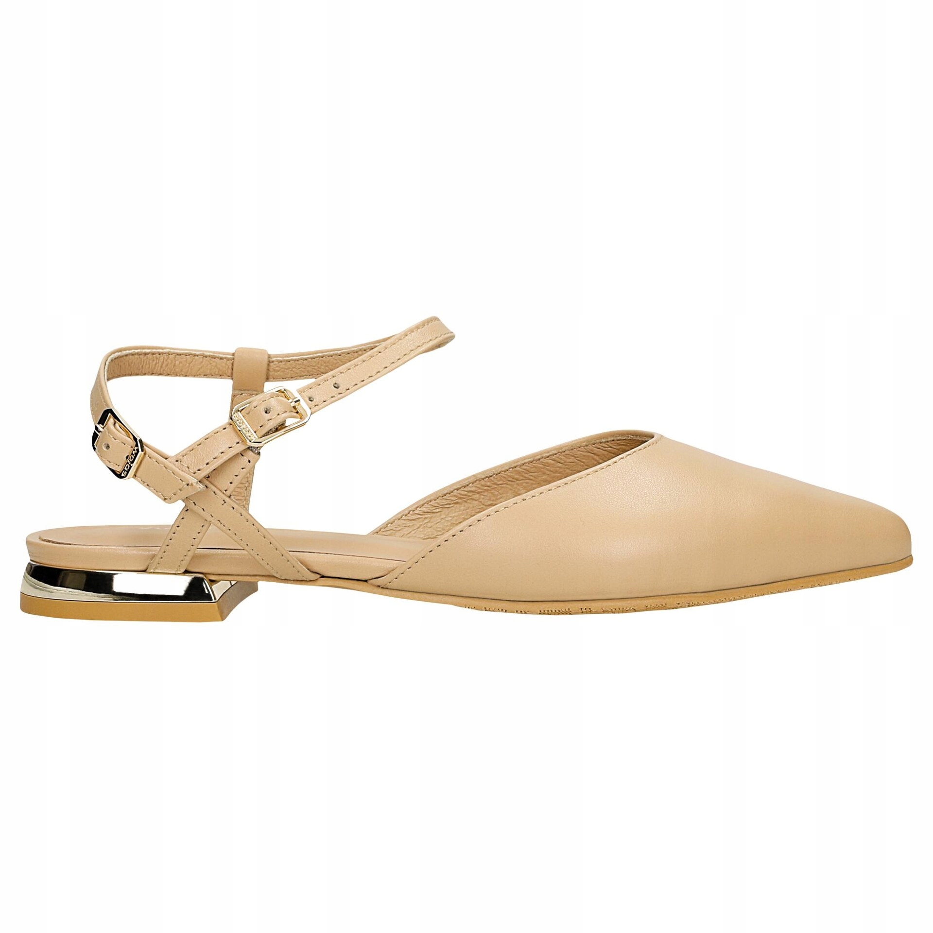 Béžové dámské polobotky s špičkou ve špici, velikost vel.