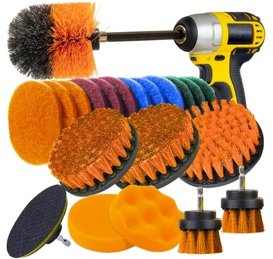 SZCZOTKI SPRZĄTAJĄCE NA WKRĘTARKĘ WIERTARKĘ + PADY