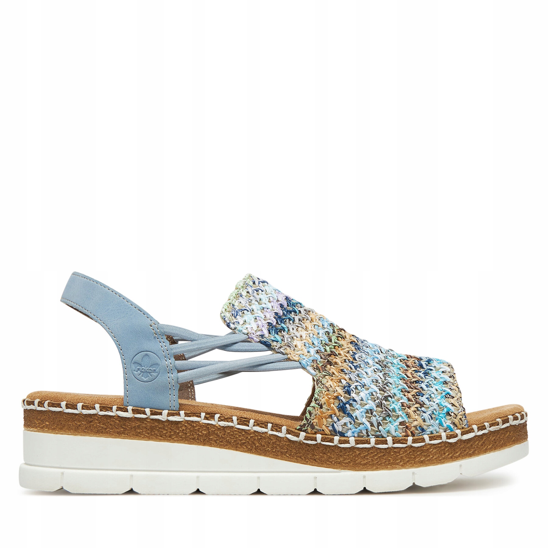 Rieker dámské sandály V1241-91 modré koturn velikost 40