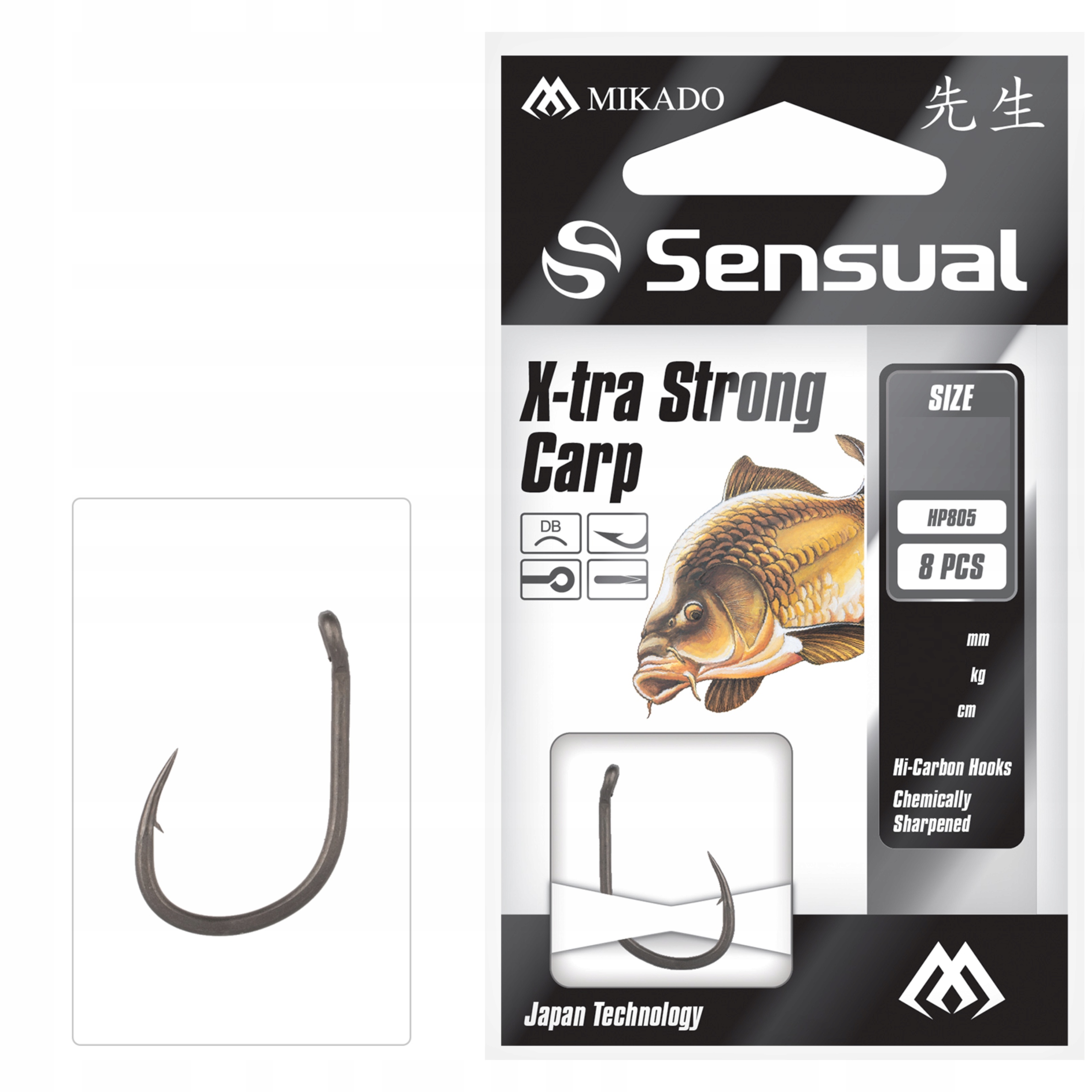 Karpiowe Haczyki Wiązane X-Tra Strong Mikado przypon 0,22mm haczyk 6