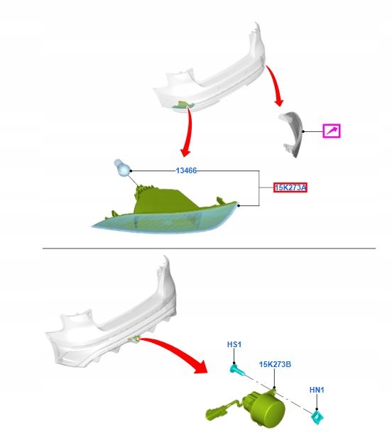 LAMPA PRZECIWMGIELNA LEWY TYL FOCUS LIFT Mk3 Installation side left