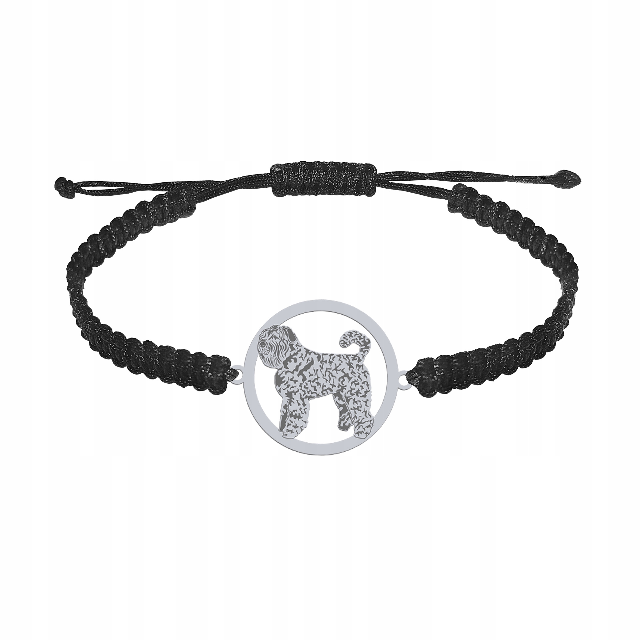 Stříbrný náramek Bouvier des Flandres 925 Dárek Makramé Gravírování Bonus