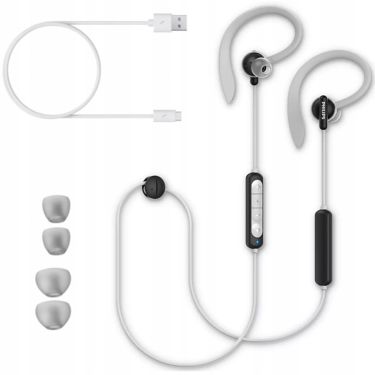 PHILIPS TAA4205BK SŁUCHAWKI SPORTOWE, WODOODPORNE, BLUETOOTH, CZUJNIK TĘTNA