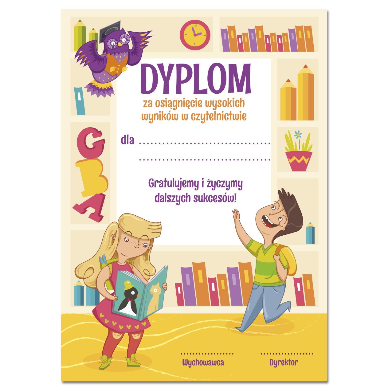 

Dyplom Za Wzorowe Wyniki W Czytelnictwie czytelnik