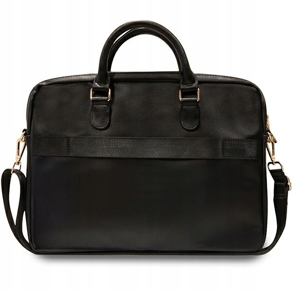 Taška na notebook Guess Zip Leather Triangle Premium 16" černá