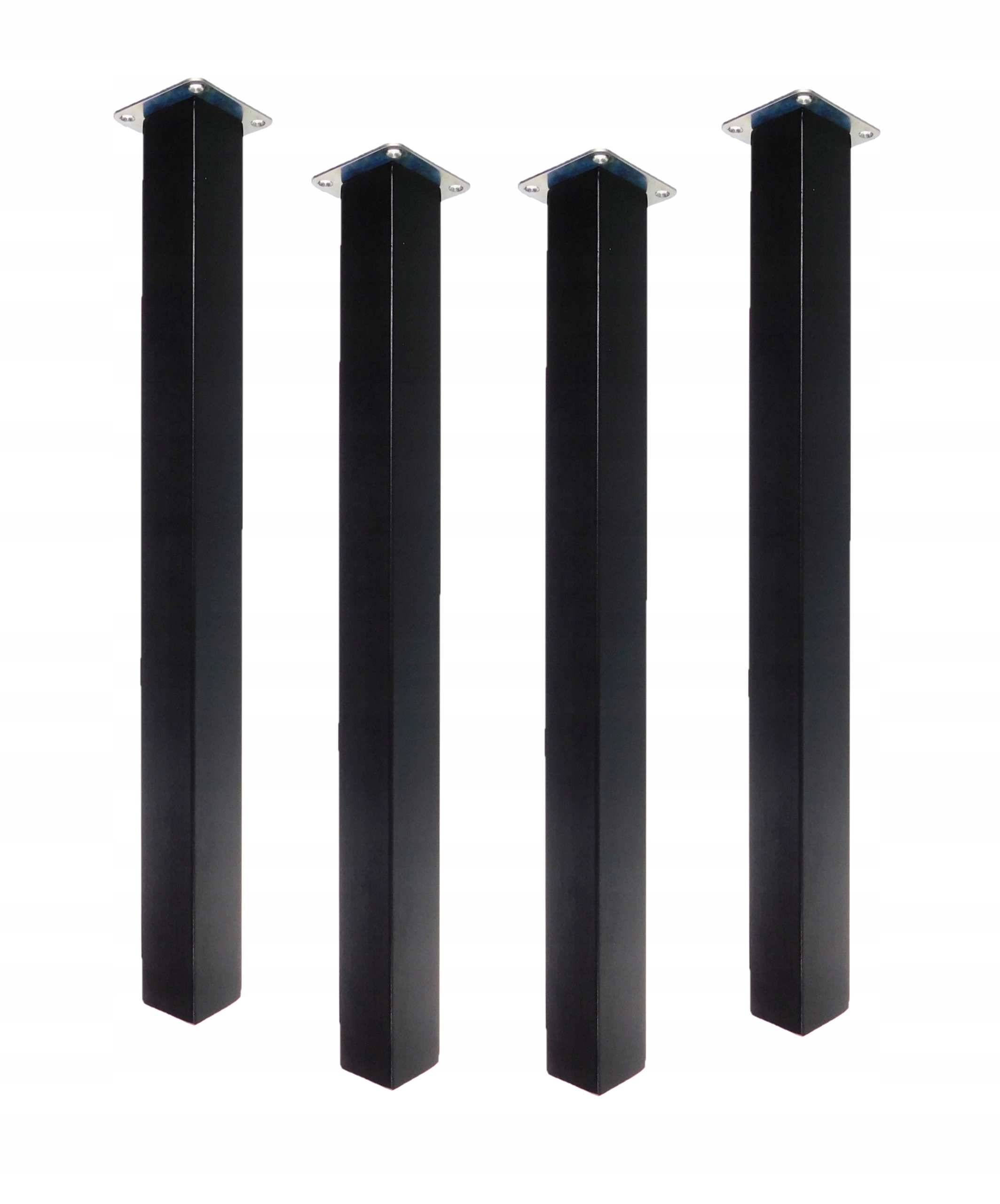 Drevené nábytkové nohy na nábytok 74 cm štvorec 5x5 cm čierny lak upevnenie