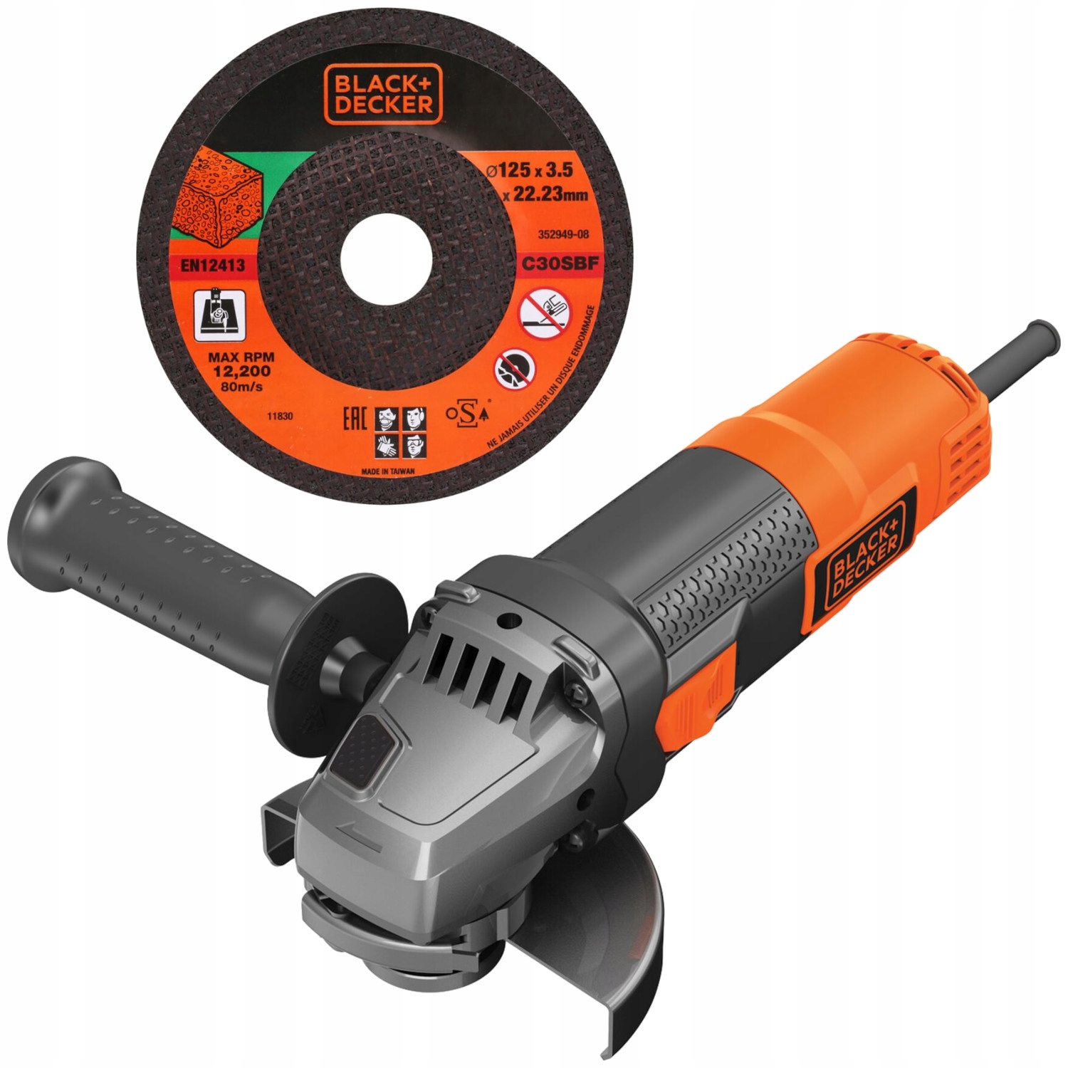 Szlifierka kątowa sieciowa 850W 125mm M14 tarcza Black Decker ADBEG125