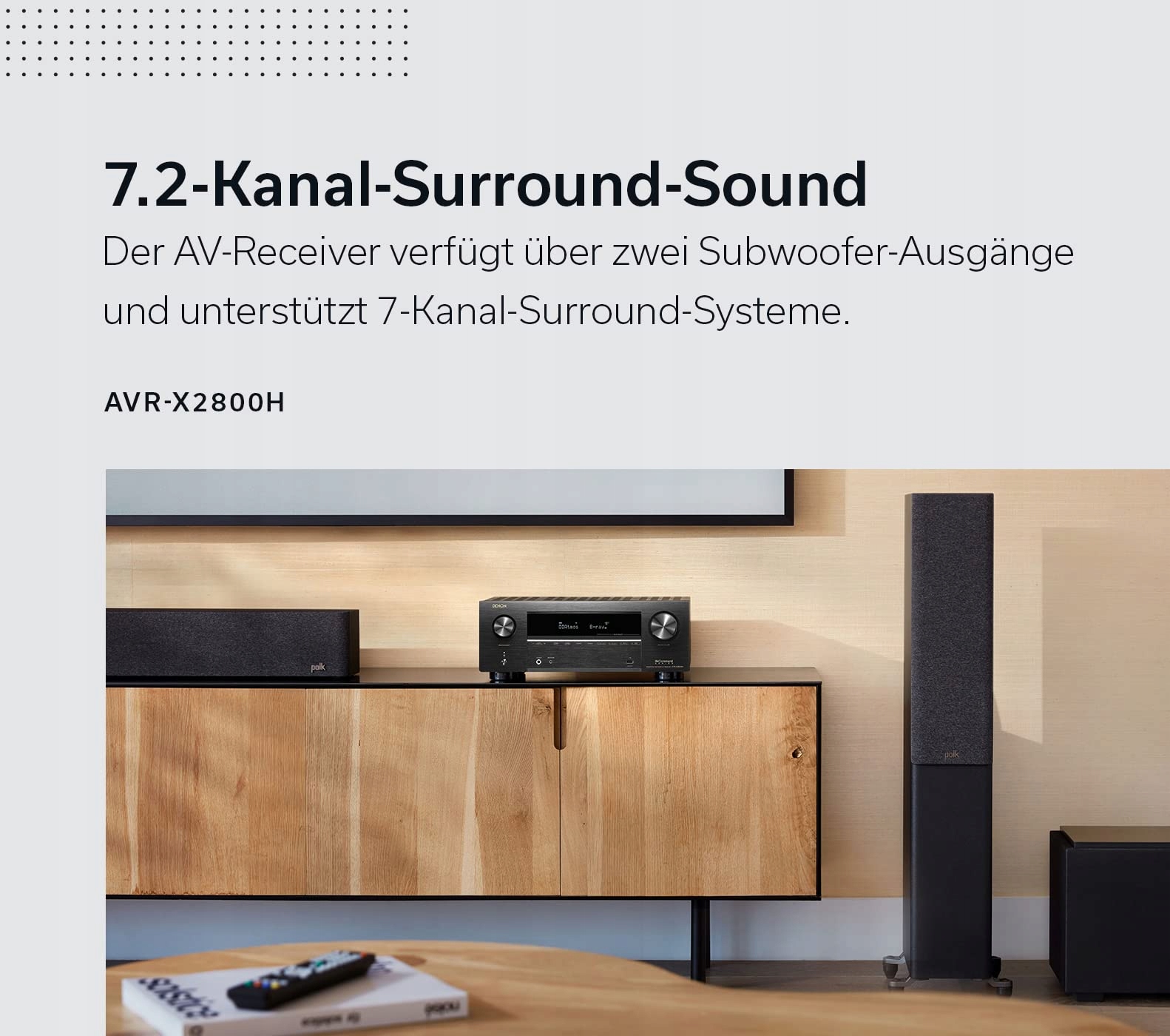 DENON 7.2 AV-Receiver Dolby Atmos DTS:X 8K HDMI Bluetooth — miniatura 2