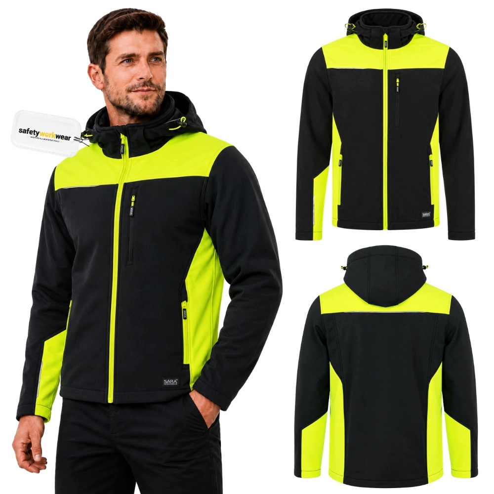 Softshell pánská Reflexní Pracovní bunda pro řidiče Bozp voděodolná XXXL