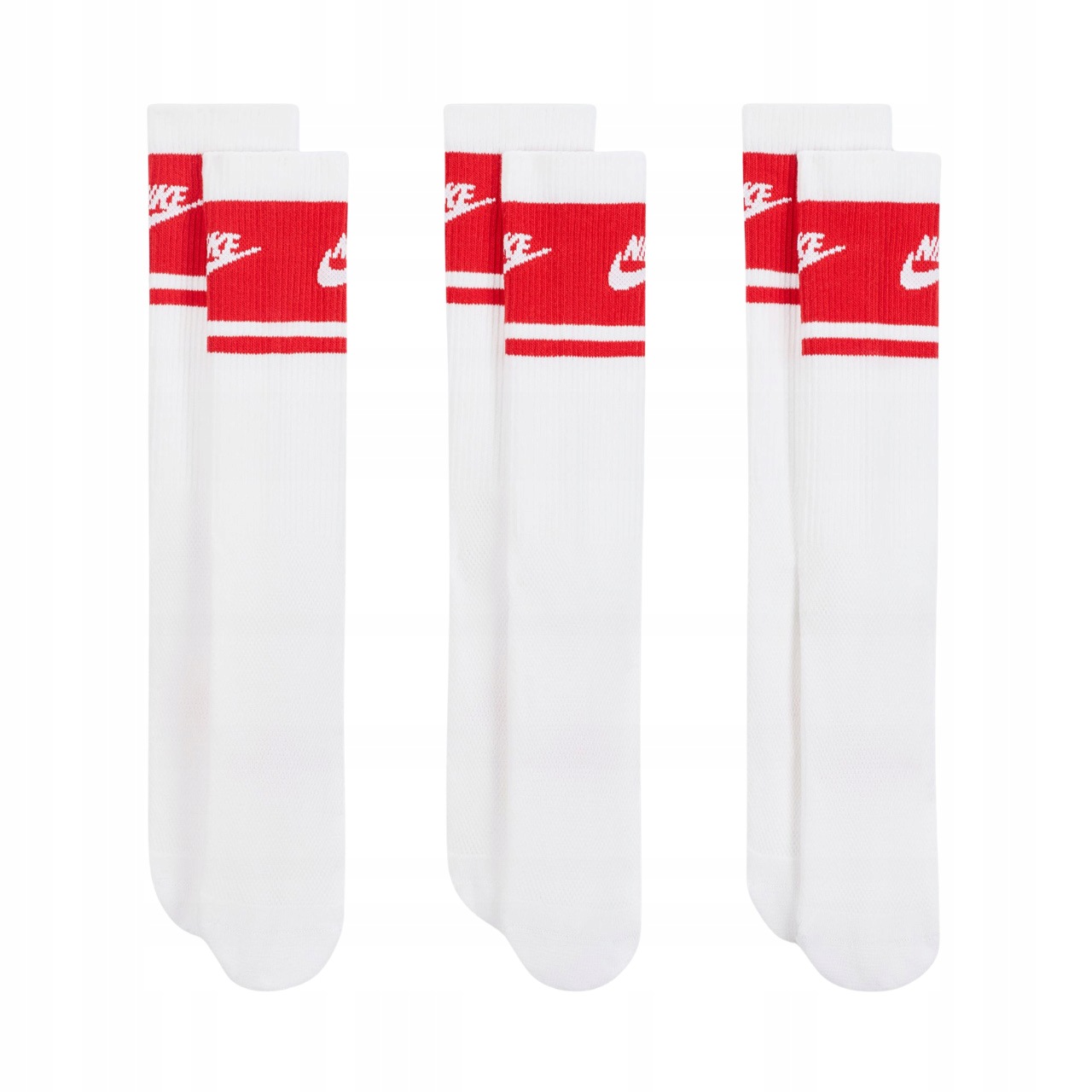 Skarpety Nike Everyday Elevated Crew 3 pary biało-czerwone IM7949 900 38-42