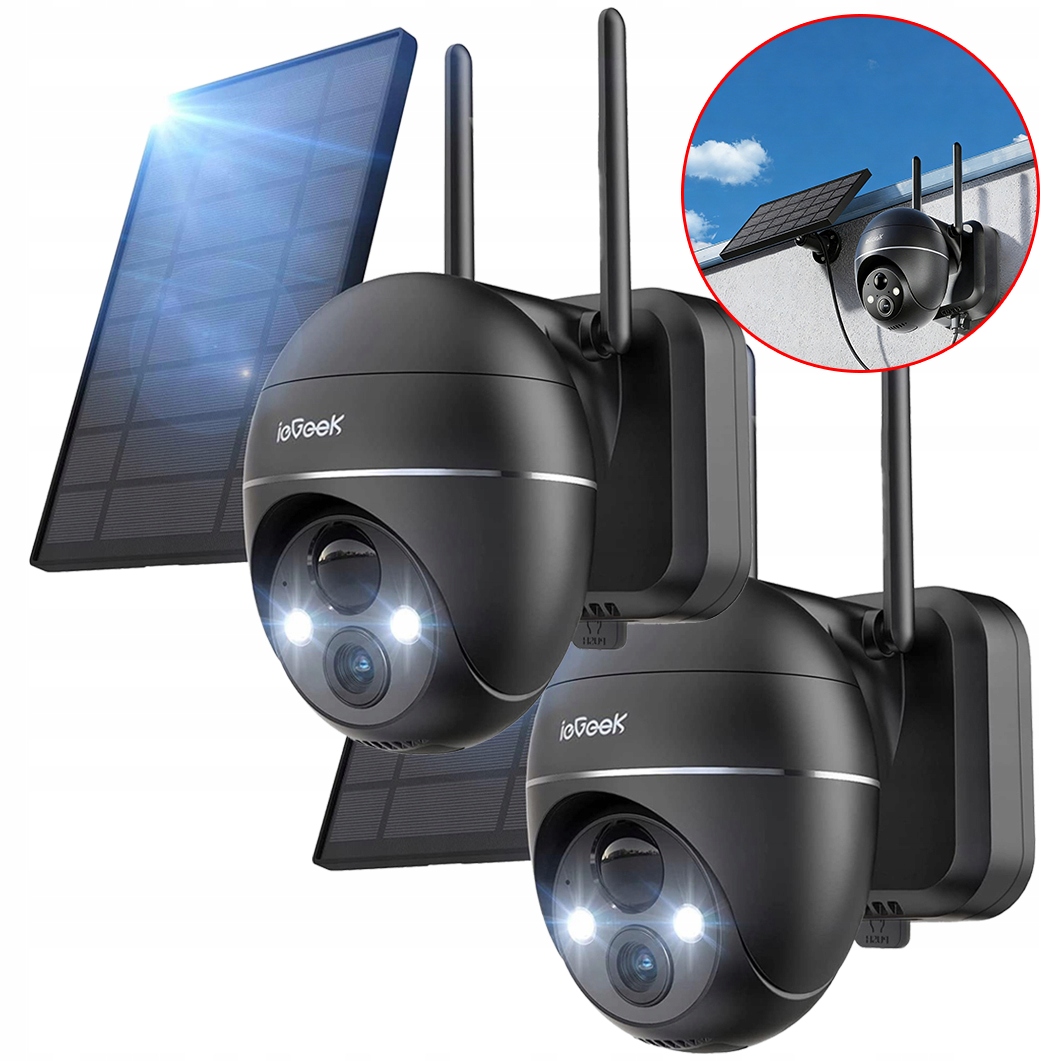 Solární Otočná Wifi Kamera 2K 3MPX Ip Venkovní 4X Zoom Full Hd 2KS