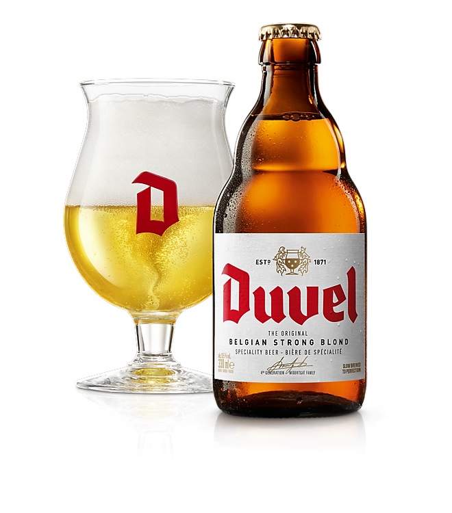 DUVEL GOLDEN BLOND ALE BEER szklanka pokal 33cl BELGIA