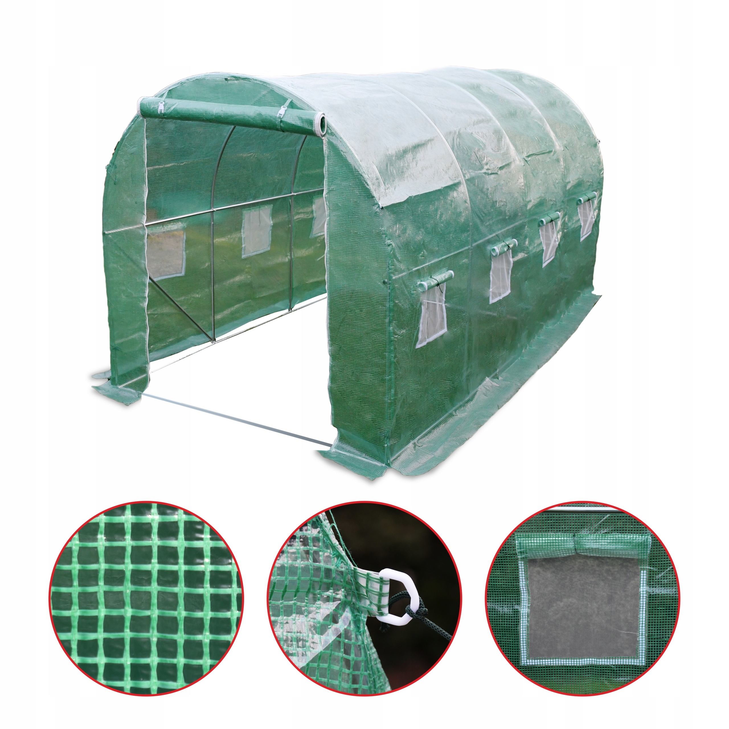 Zahradní fóliový tunel skleník 2x4 m fóliovník 8 m2 zelený