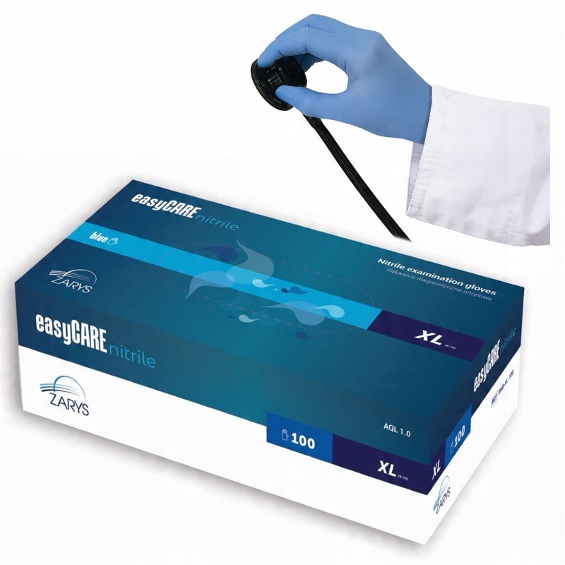 

Rękawiczki nitrylowe Niebieskie Easycare Zarys XL