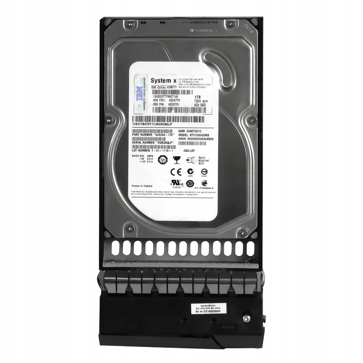 Ibm 42D0778 42D0781 42D0777 1TB 7.2K 16MB SAS-2 3.5'' ST31000424SS