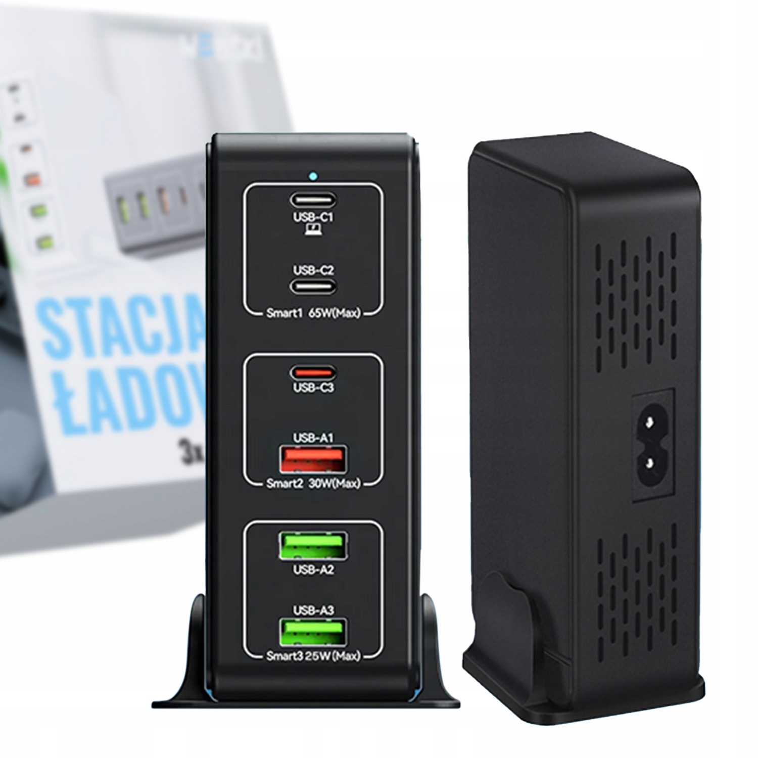 Rychlá síťová nabíječka Nabíjecí stanice 120W 6xUSB Qc pro telefon a notebook