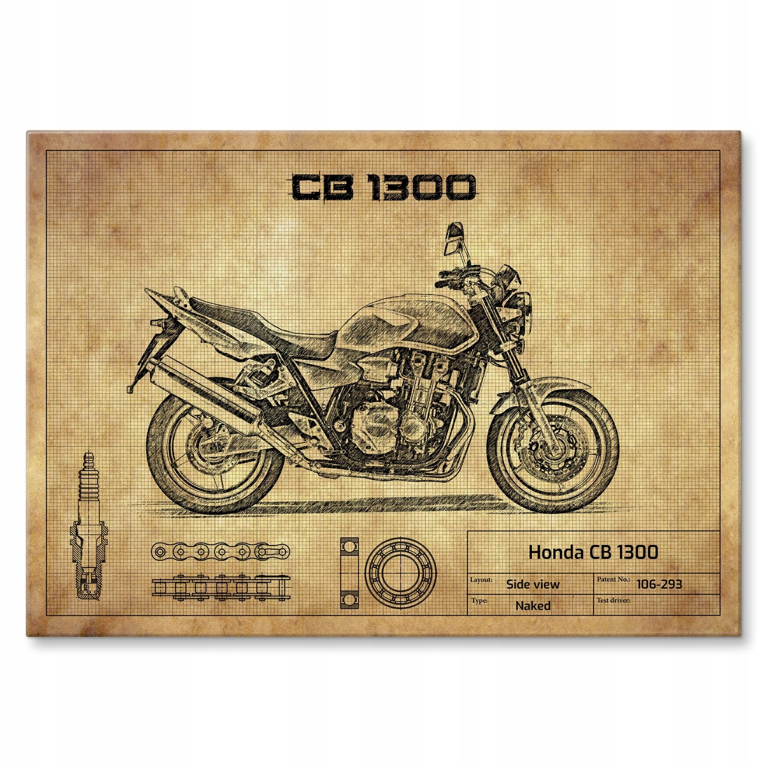 Kovový plakát Honda Cb 1300 Šidítko Plech 30 x 42 cm Dárek