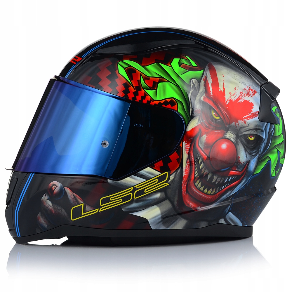KASK MOTOCYKLOWY LS2 FF353 RAPID II JOKER HAPPY DREAMS + NIEBIESKA SZYBA Kolor czarny