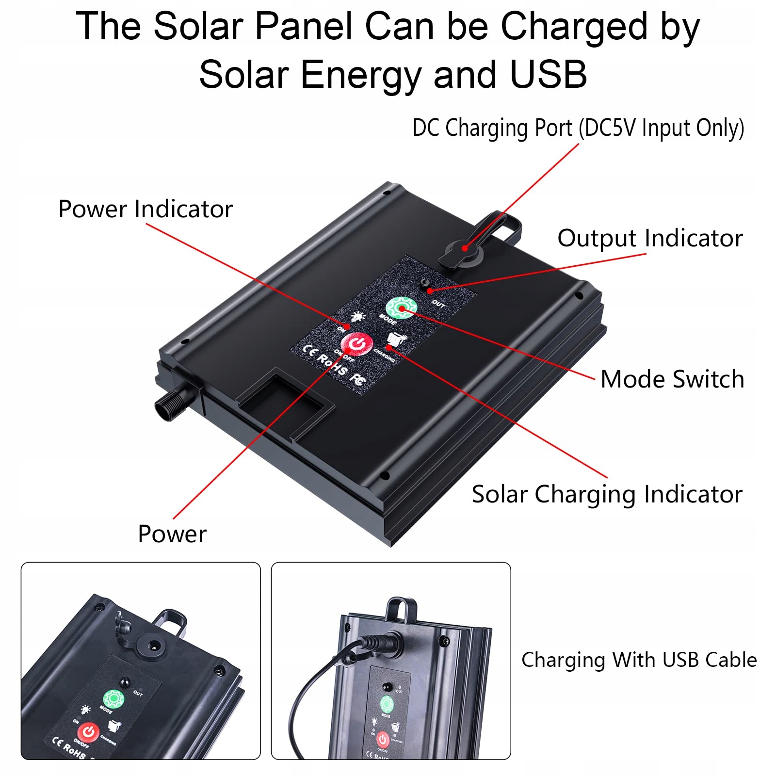SOLAR LED Taśma 10m RGB IP67 Wodoodporna Oświetlenie Ogrodowe — miniatura 4
