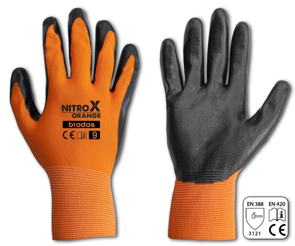 BRADAS - RWNO10 - Rękawice ochronne NITROX ORANGE