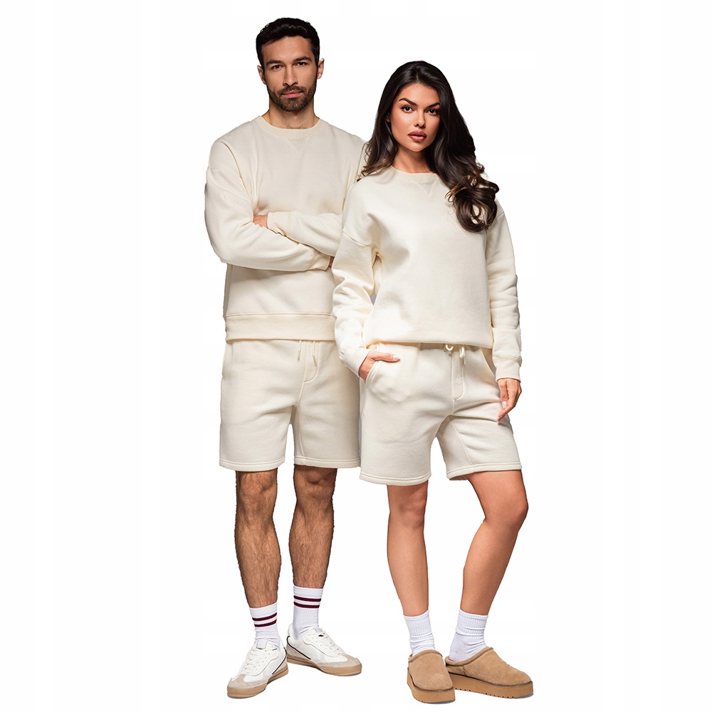 Unisexová tepláková souprava mikina a šortky krémová Ombre Z108 V2 r M/L