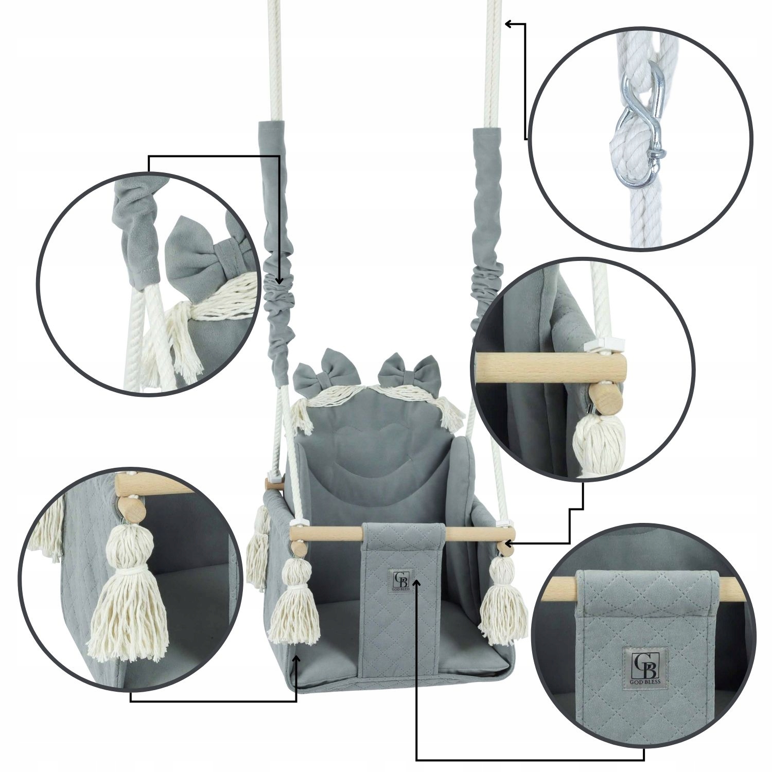 HUŚTAWKA DLA DZIECI DO DOMU REGULOWANA PRODUCENT CERTYFIKAT - CE Maks. obciążenie 30 kg