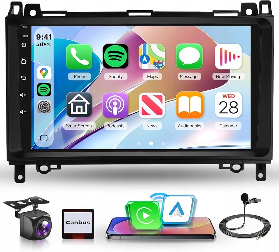 Rimoody Rádio Prehrávač 9" 6G+128G Mercedes Benz B200 2008-2011