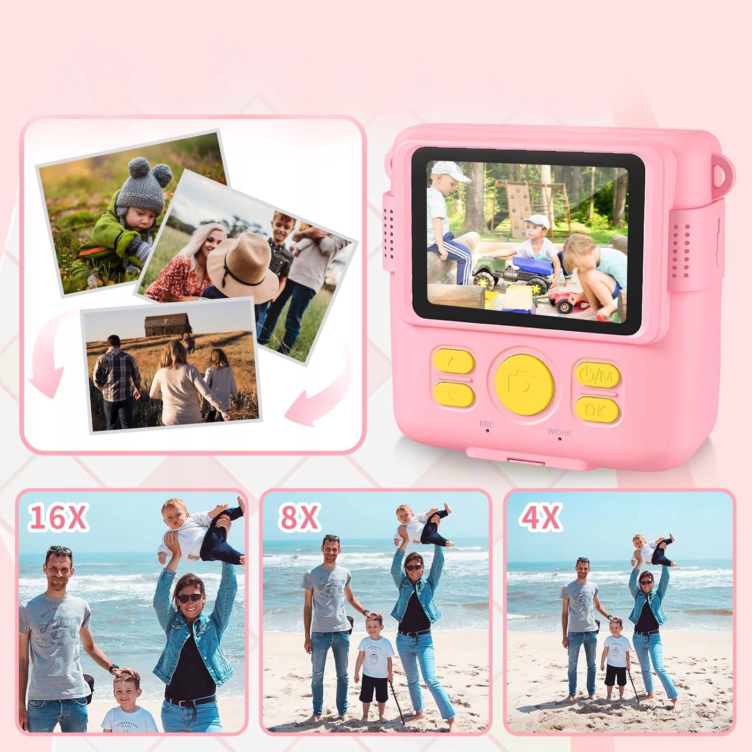 APARAT NATYCHMIASTOWY DLA DZIECI EKRAN 2,4 CALA Z PAPIEREM DO DRUKOWANIA Model APARAT NATYCHMIASTOWY