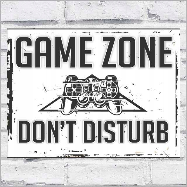 

tabliczka na drzwi Game Zone Don't Disturb konsola