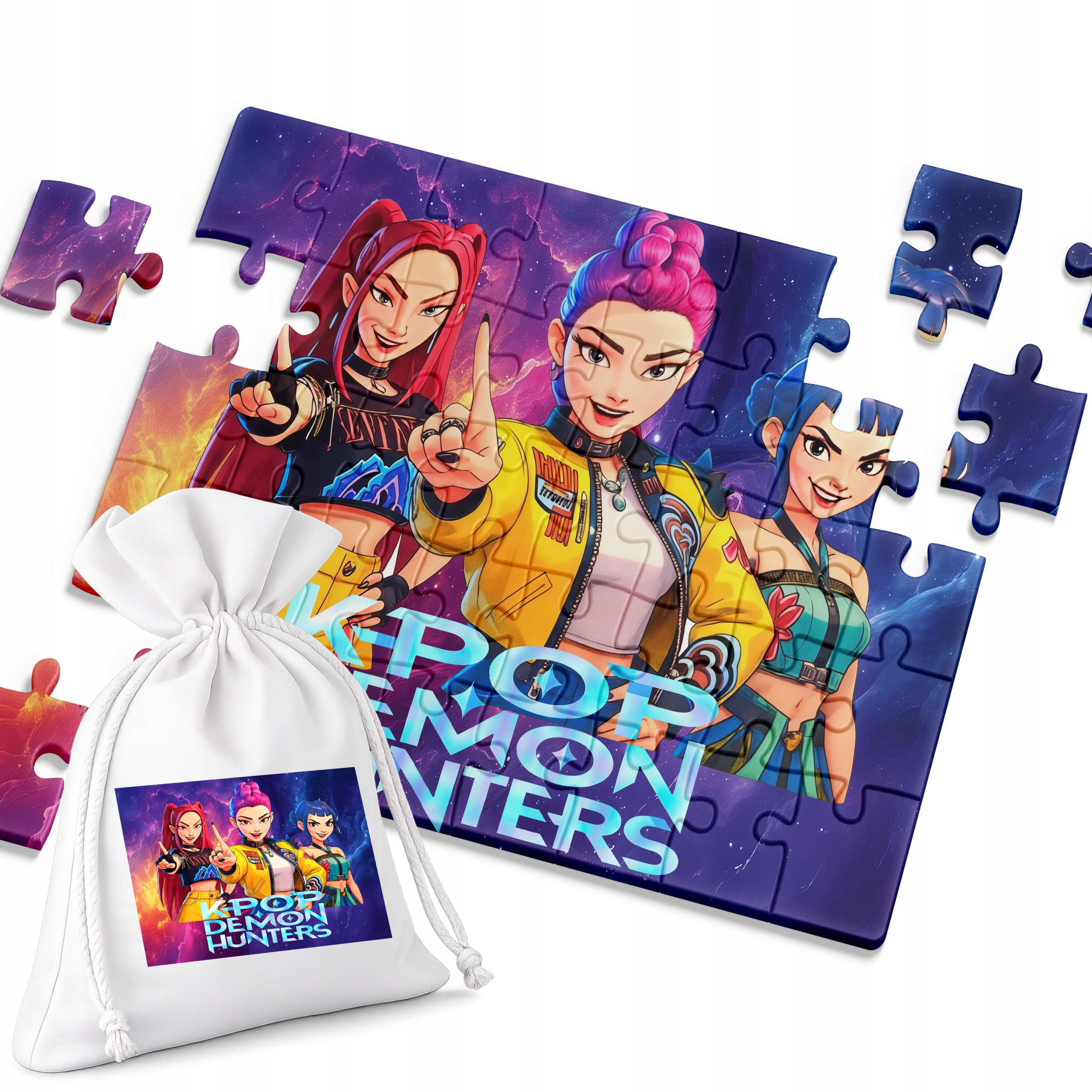 PUZZLE KPOP HUNTRIX DEMON HUNTERS K-POP + WORECZEK [70 elementów]