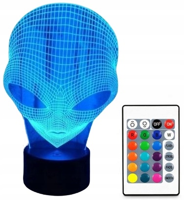 

Lampa 3D Led Usb Ufo Alien Obcy Lampka Nocna Pilot