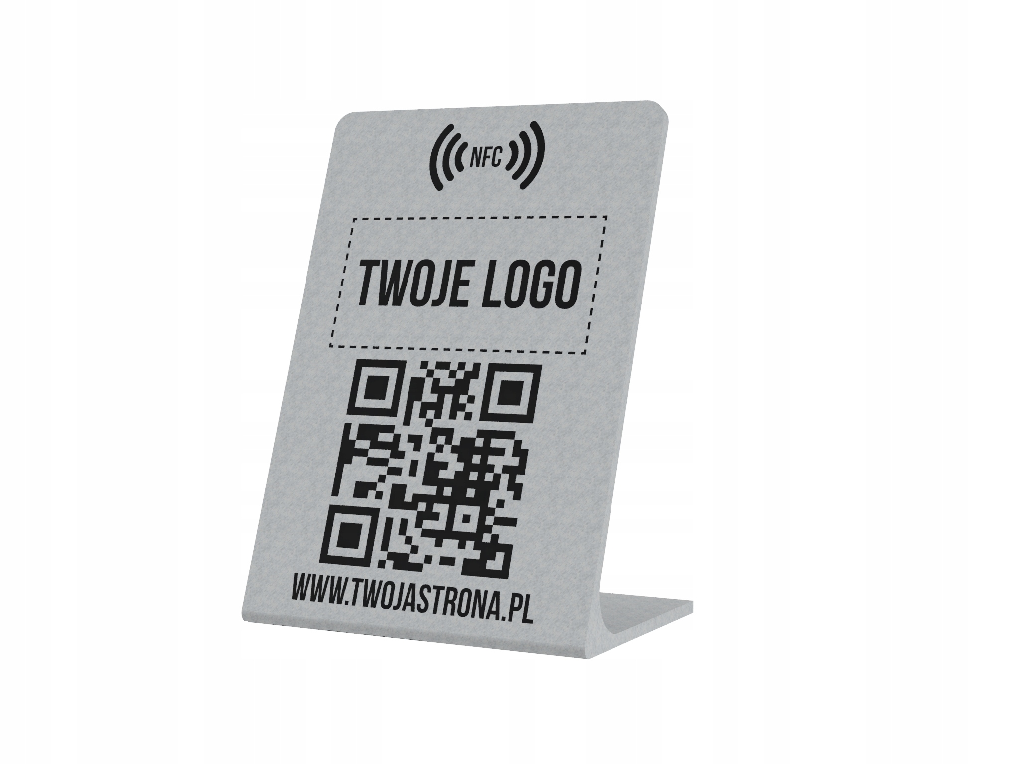 TABLICZKA WIZYTOWKA Z NFC I QR KIERUJĄCA DO STRONY INTERNETOWEJ szara 3Dit