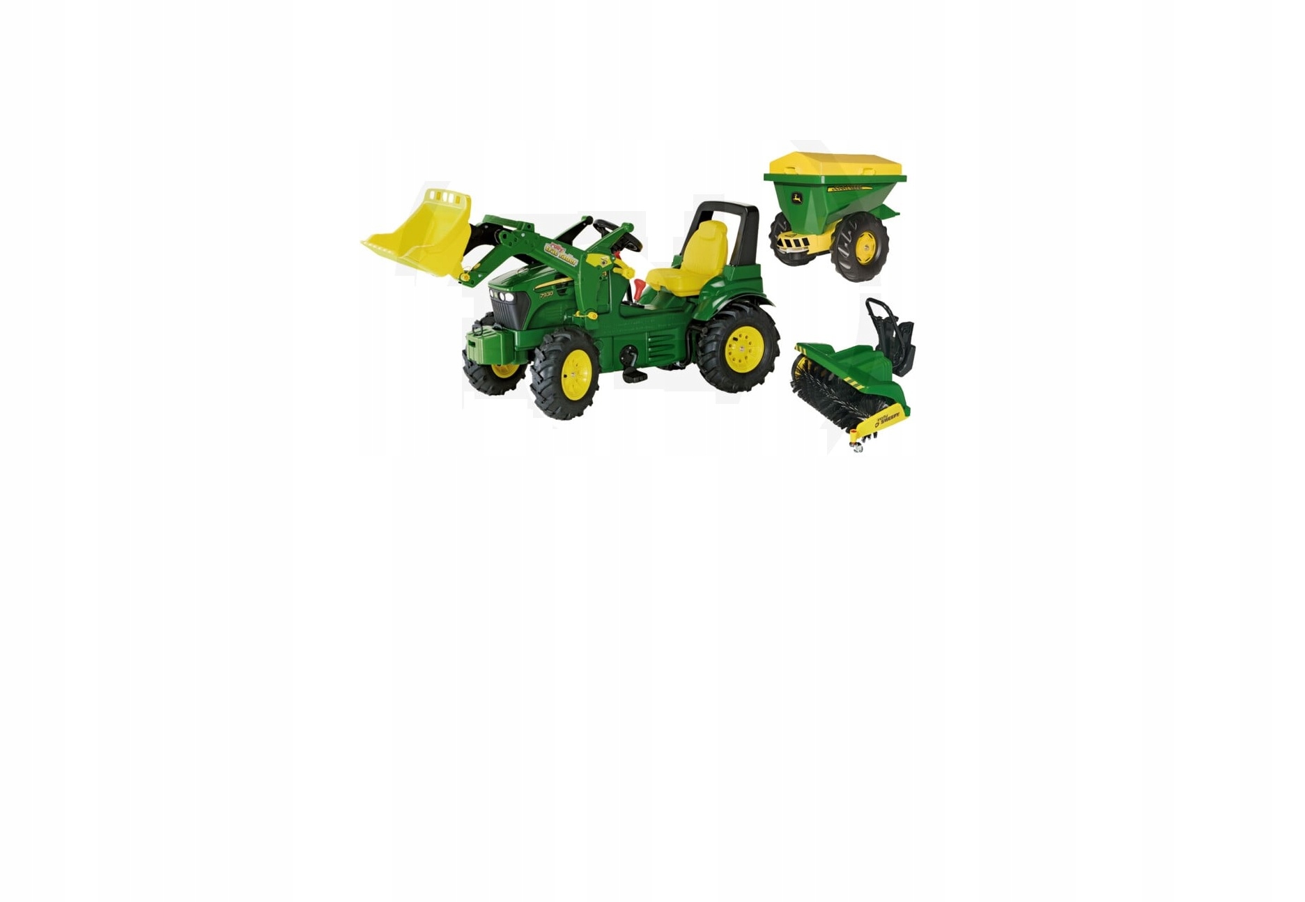 Rolly Toys Zestaw John Deere 7930 ładowacz zamiatarka przyczepa na żwir