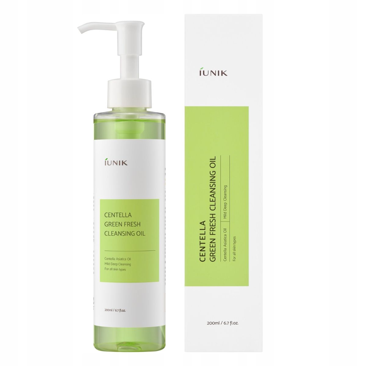 iUNIK Centella Green Fresh Cleansing Oil 200 ml Odličovací olej s vázičkou