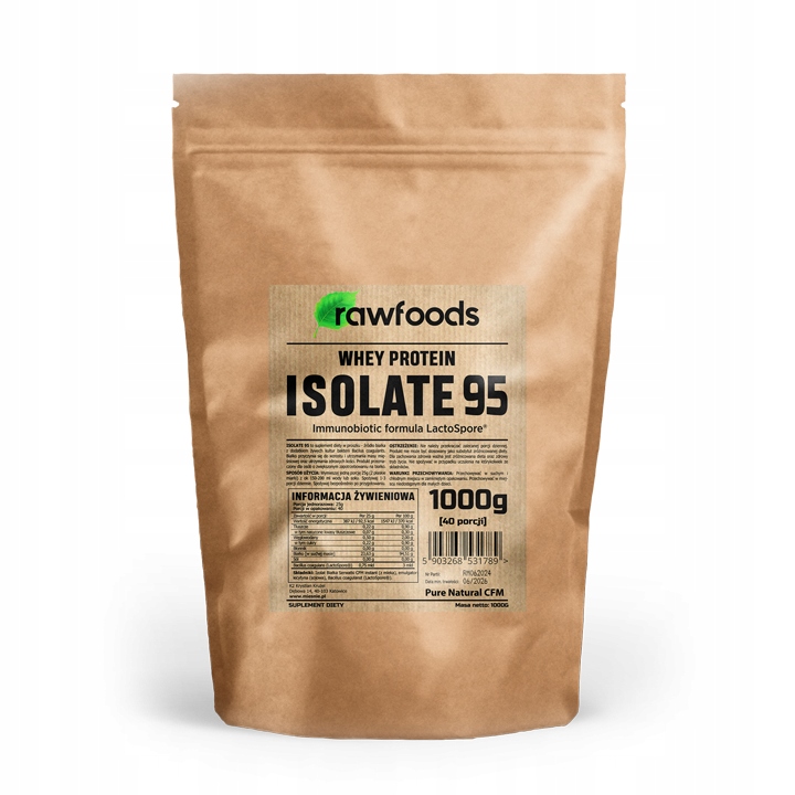 Rawfoods Proteinový Izolát Cfm 1000 g 95% Whey Protein Isolate Natural Premium