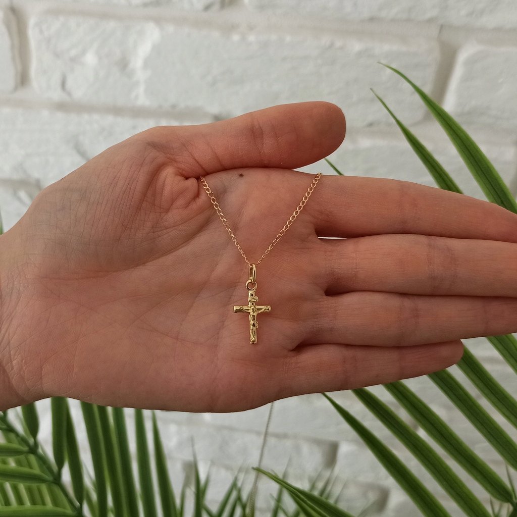 ZESTAW KOMUNIA CHRZEST ŁAŃCUSZEK I KRZYŻYK PR585 Komunijny Płeć kobieta