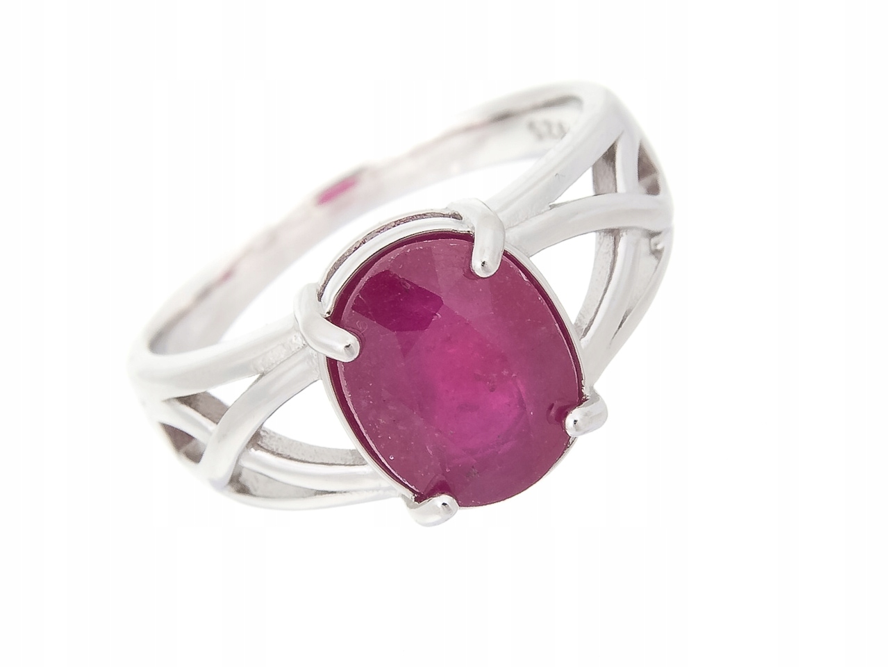 Vel Pokovaný Prstýnek 0,14 Přírodní Rubín 10X8