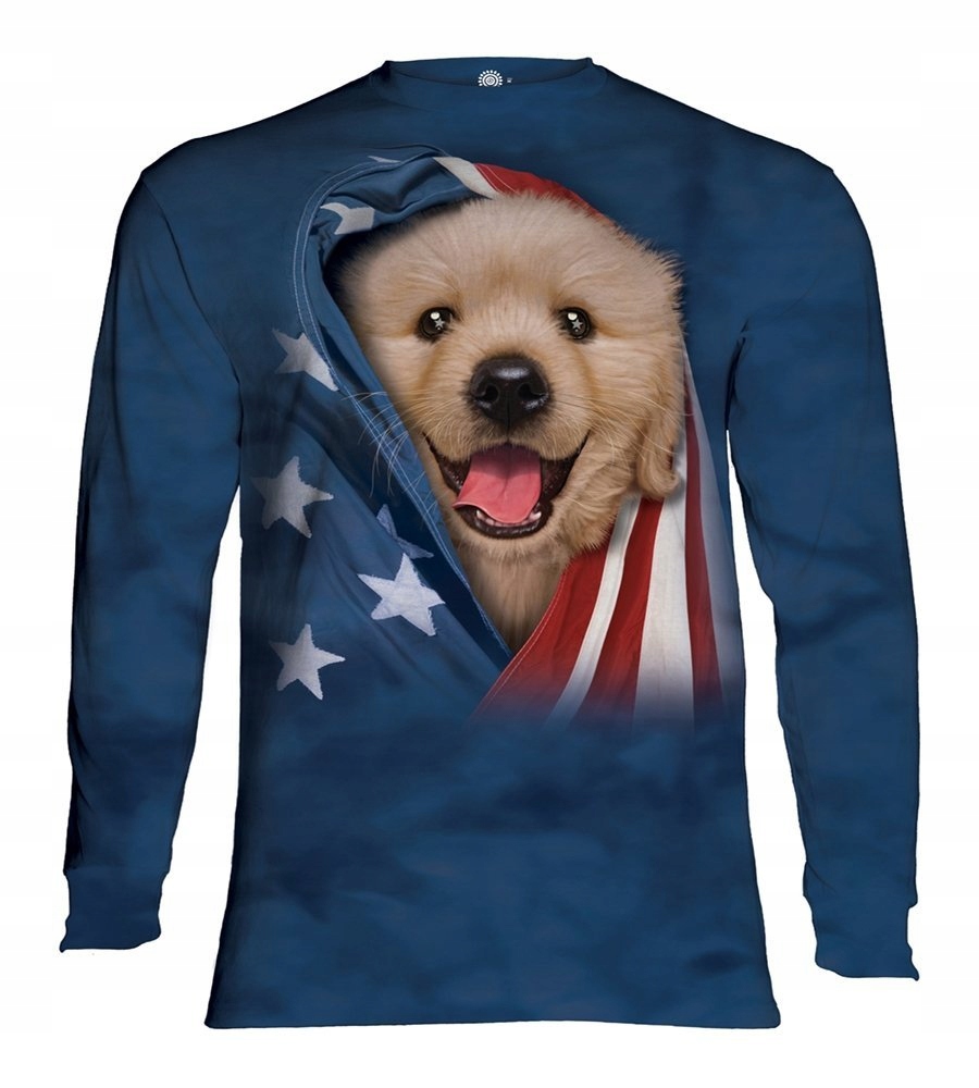 Vlastenecký zlatý retrívr Tričko s dlouhým rukávem The Mountain XL