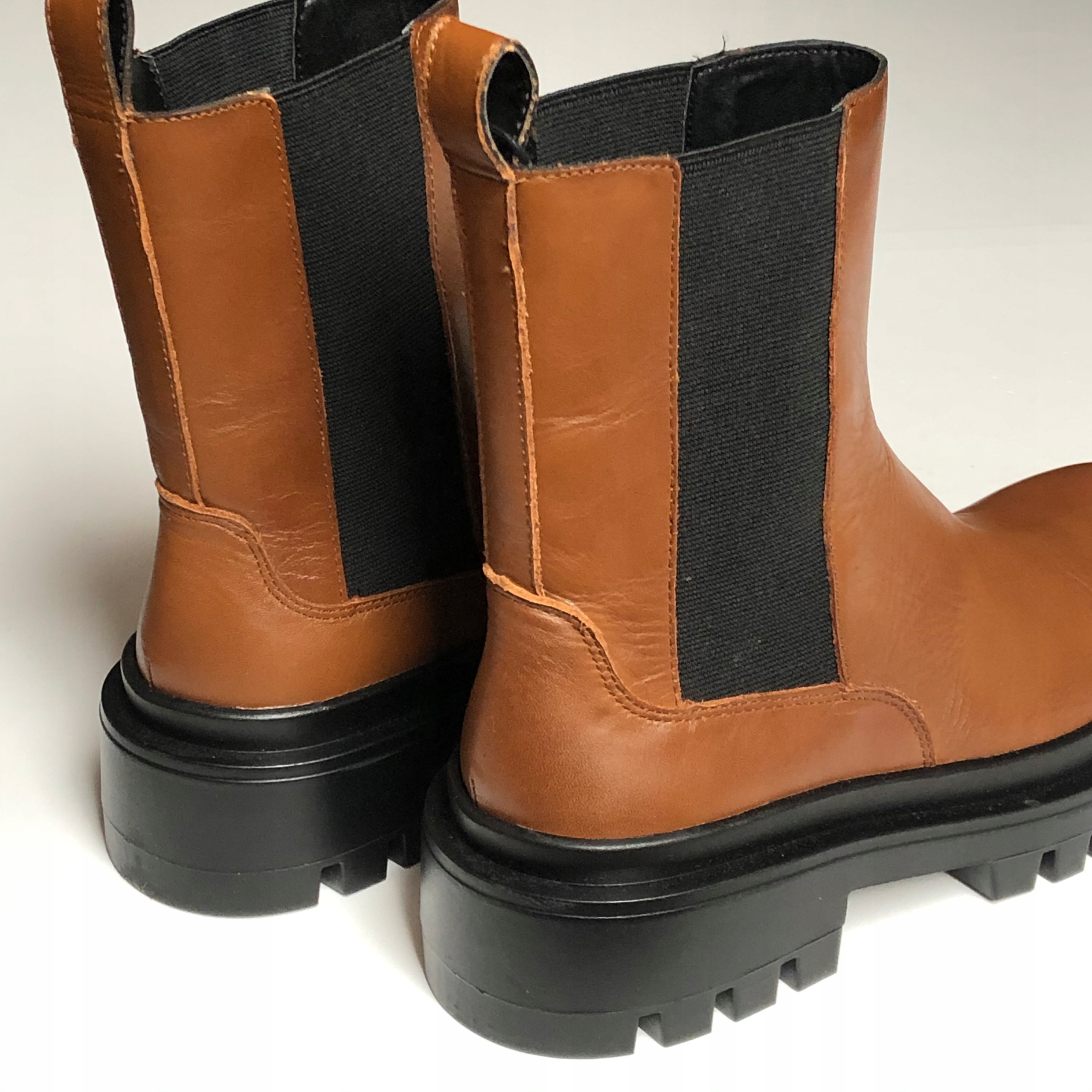 ZARA Botki Na Traktorze Skóra 36 Kolor brązowy